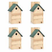 Set van 4 vogelhuisjes observatie van spar met groendak beige formaat 23 × 19 × 33 cm — foto 3