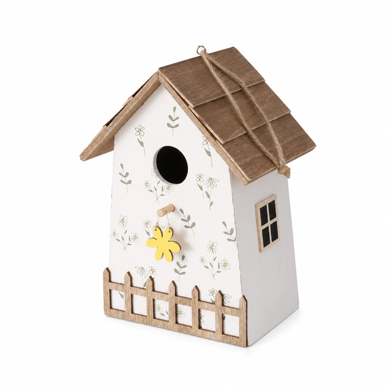 Houten vogelhuisje wit formaat 15 × 12 × 22 cm — foto 3