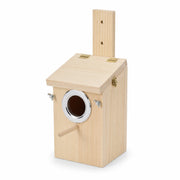 Vogelhuisje vierkant van hout met rand metaal formaat 12 × 12 × 19,5 cm — foto 3
