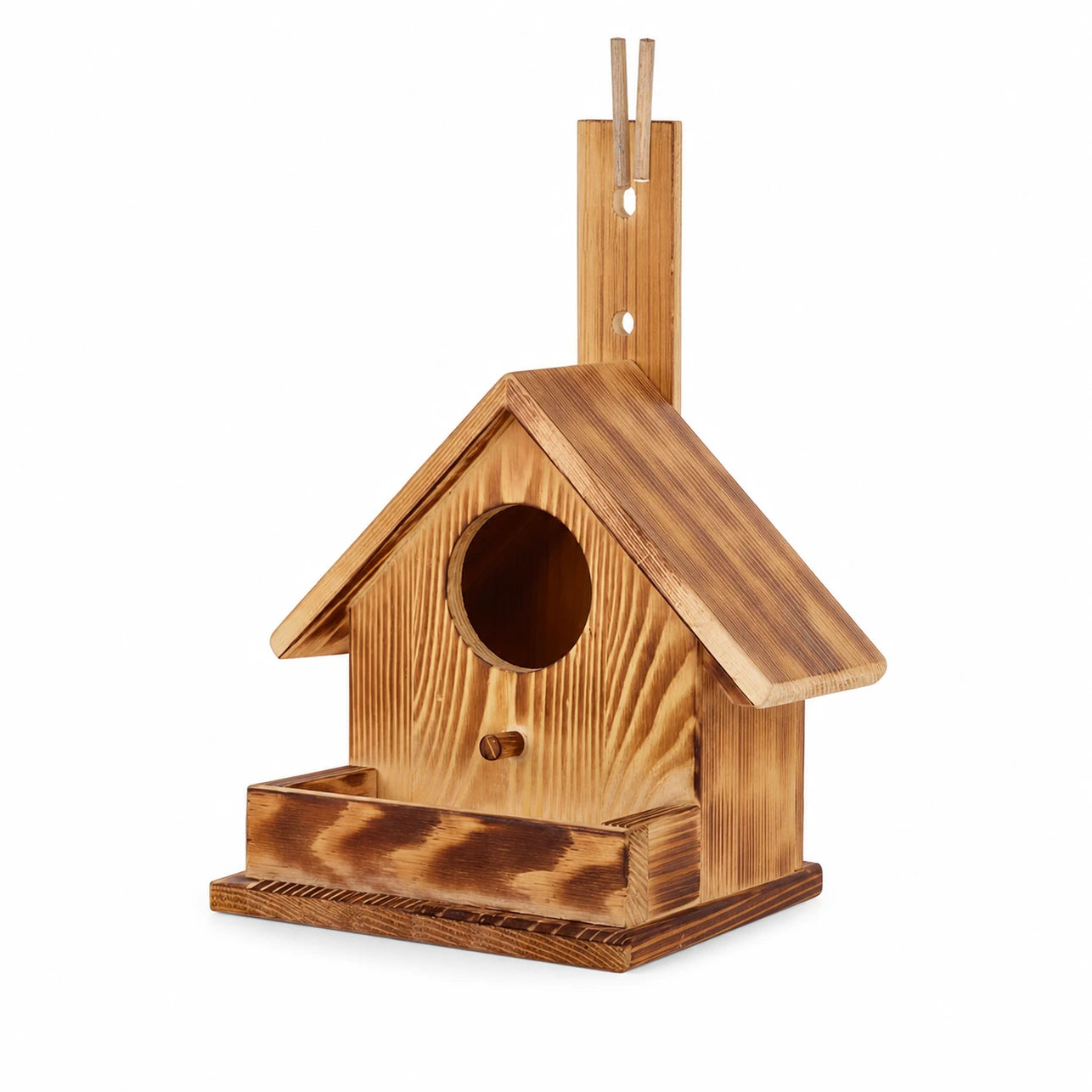 Houten vogelhuisje bruin licht — foto 3