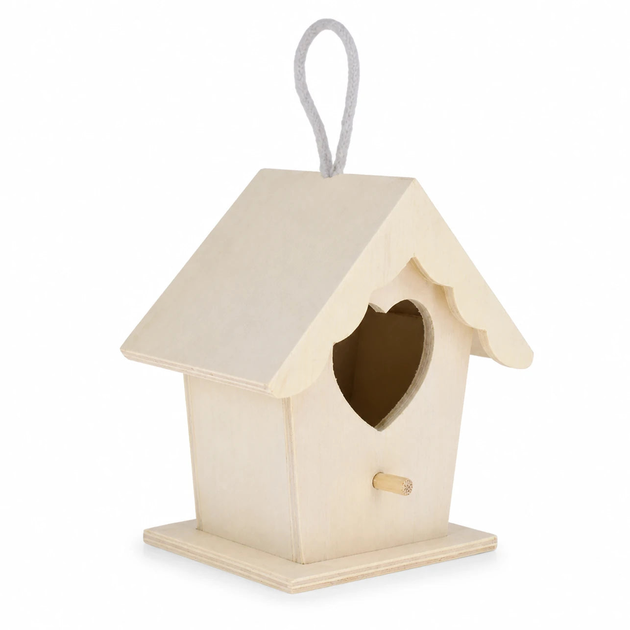 Houten vogelhuisje licht met ingang hart — foto 3