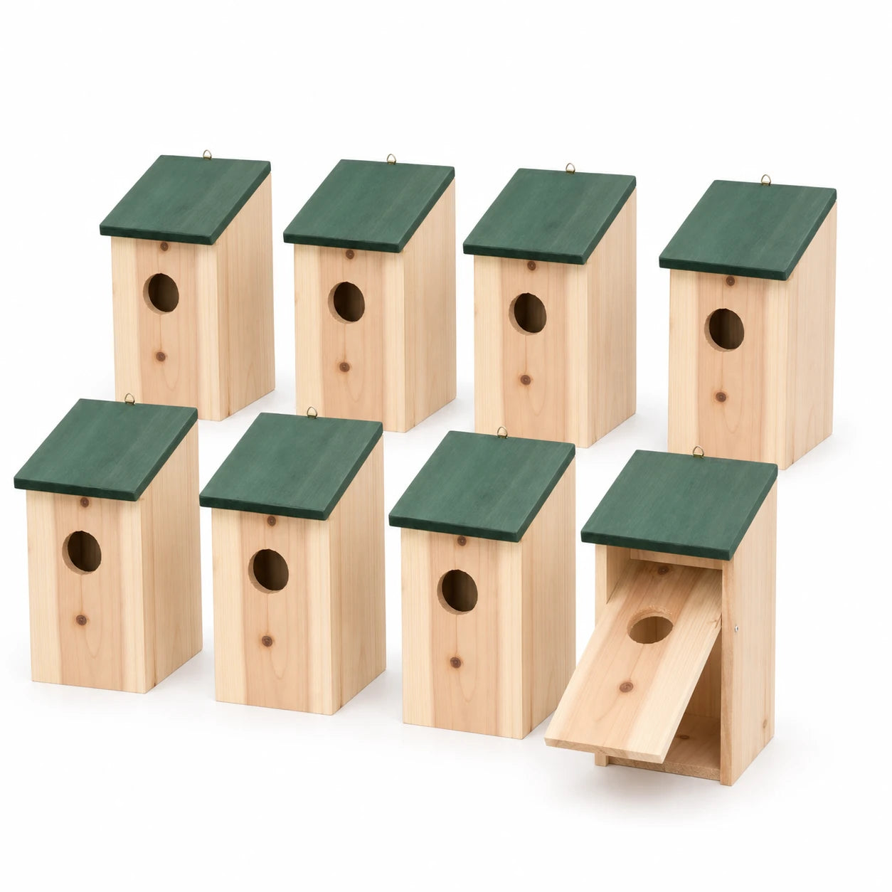 Set van 8 vogelhuisjes van grenenhout — foto 3