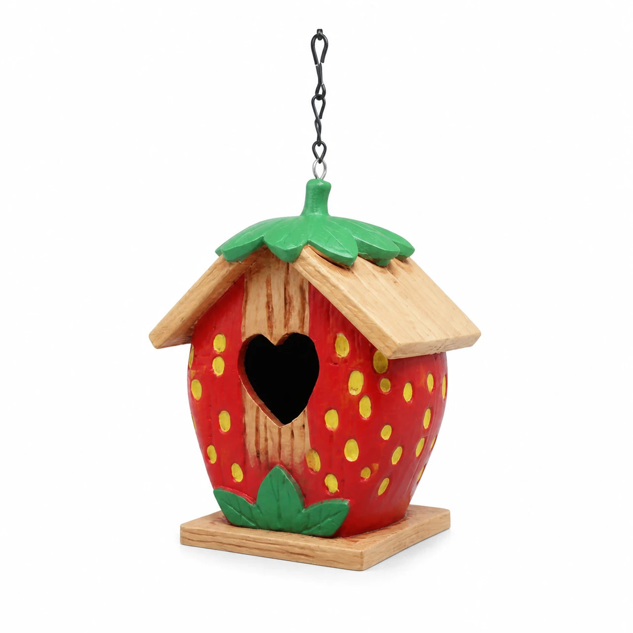Vogelhuisje handgemaakt rood formaat 13,5 × 17 cm — foto 3