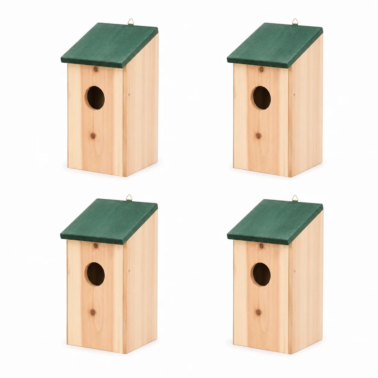 Set van 4 vogelhuisjes van grenenhout — foto 3