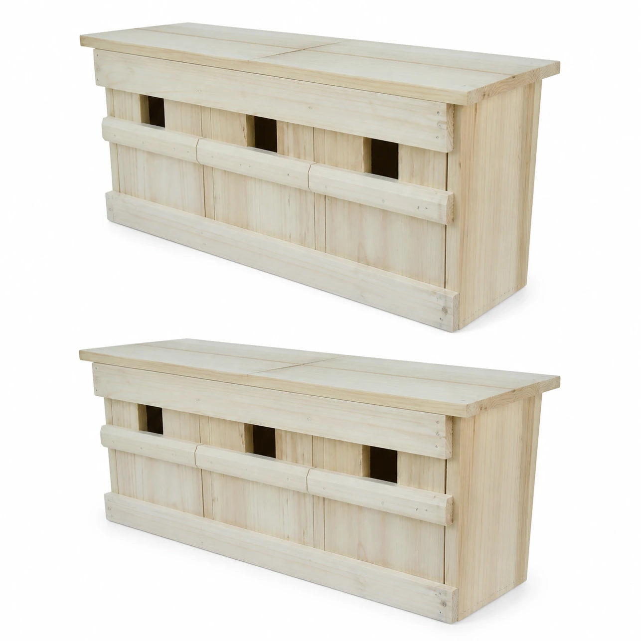Set van 2 vogelhuisjes van hout bruin formaat 44 × 15,5 × 21,5 cm — foto 3