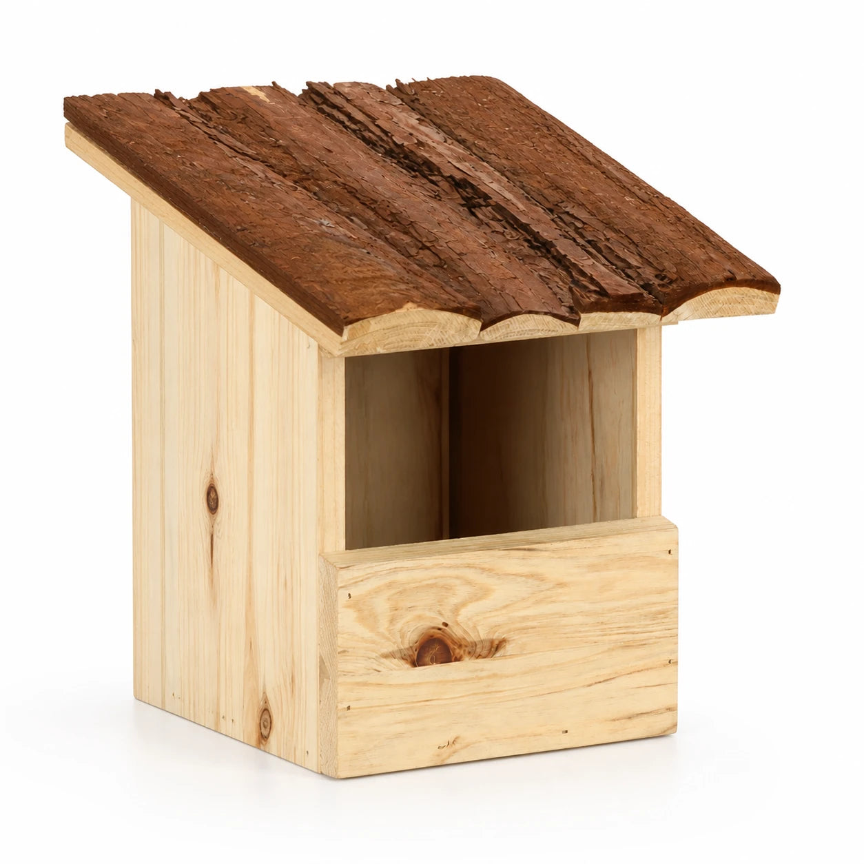 Vogelhuisje semi-open met dak van schors — foto 3