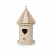 Vogelhuisje cilindrisch van hout met ingang hart — foto 3