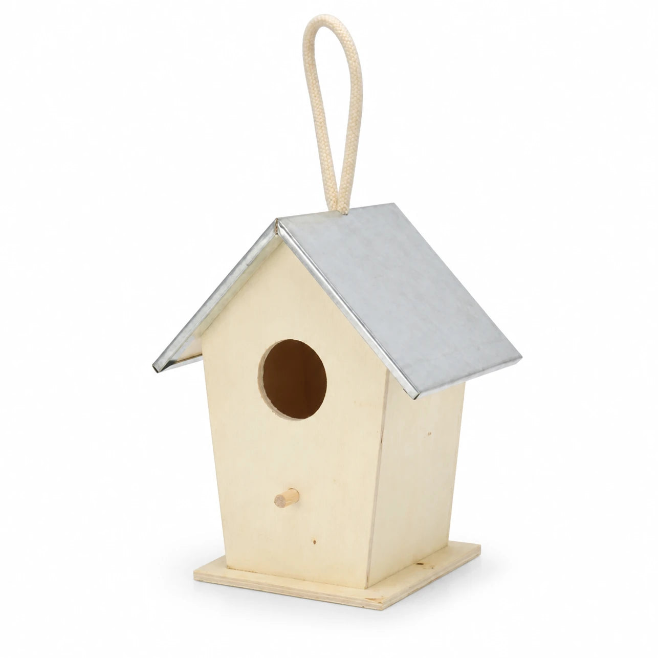 Vogelhuisje stijl rustiek van hout beige — foto 3