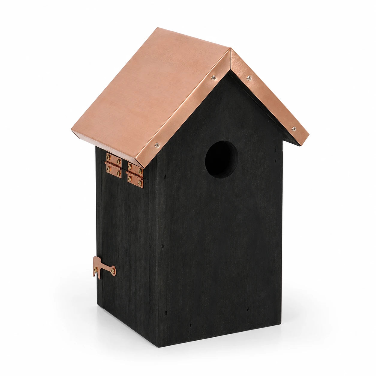 Vogelhuisje zwart compact met dak koper — foto 3
