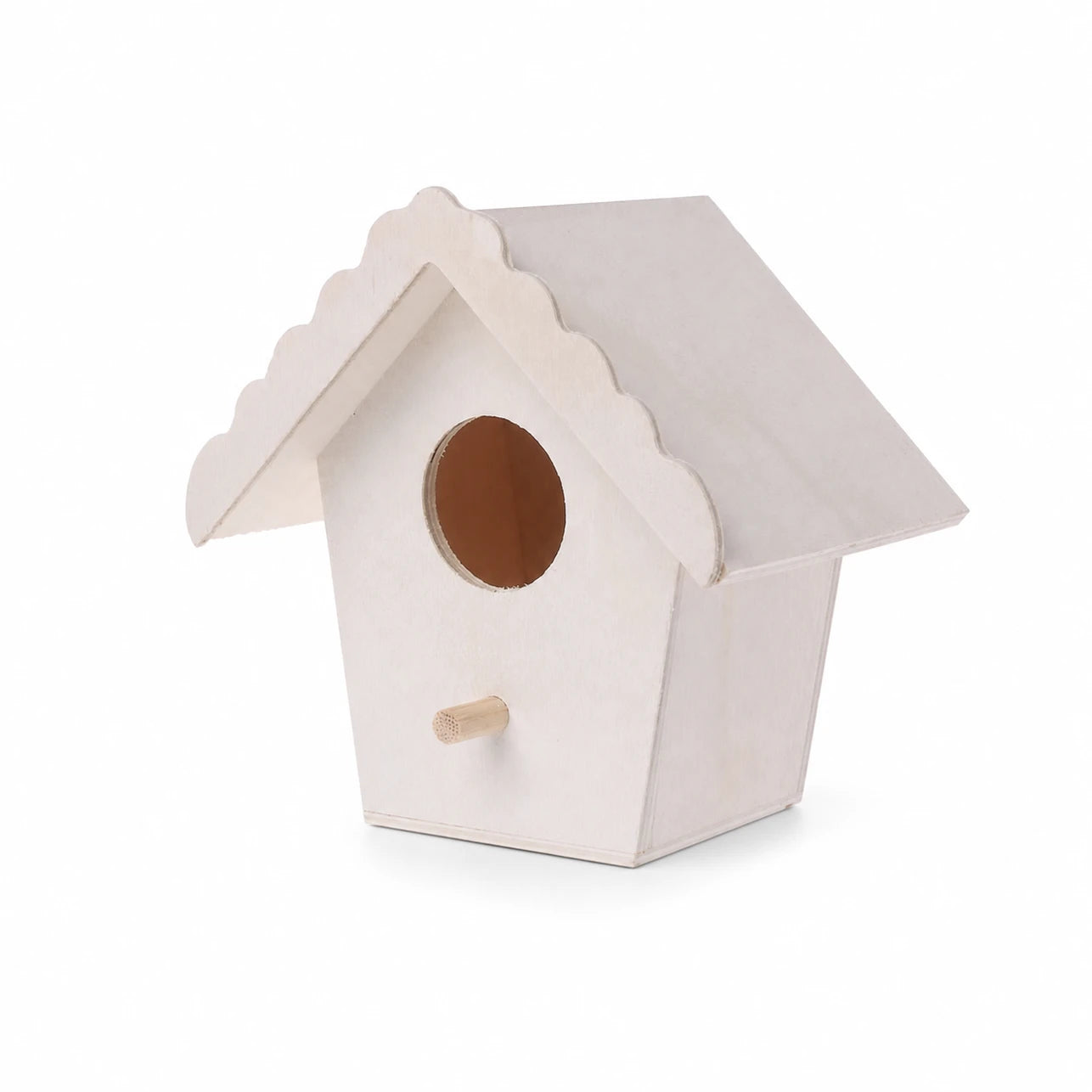 Houten vogelhuisje wit formaat 4,7 × 4,7 × 9,5 cm — foto 3