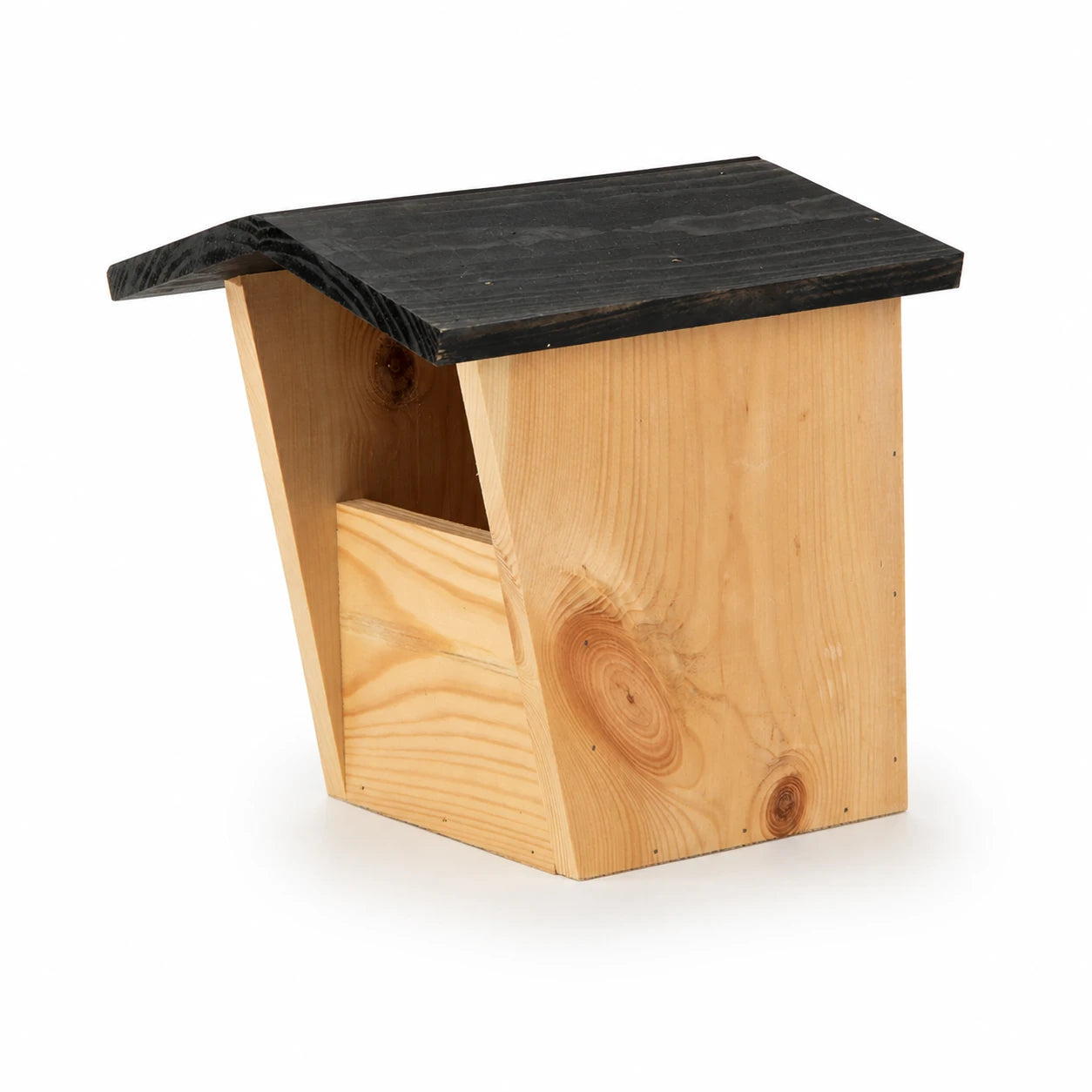 Vogelhuisje semi-open van hout met dak zwart — foto 3