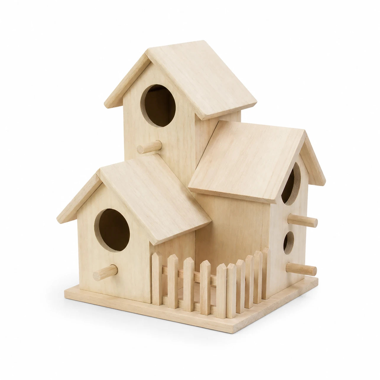 Set van 3 vogelhuisjes van hout formaat 20 × 17 × 17 cm — foto 3