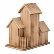 Vogelhuisje village wand-mounted van hout natuurlijk — foto 3