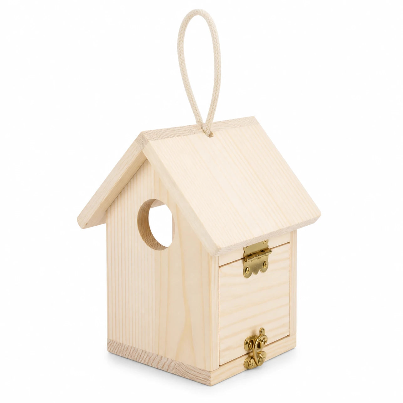 Vogelhuisje observatie van hout beige formaat 14,7 × 13 × 15,8 cm — foto 3