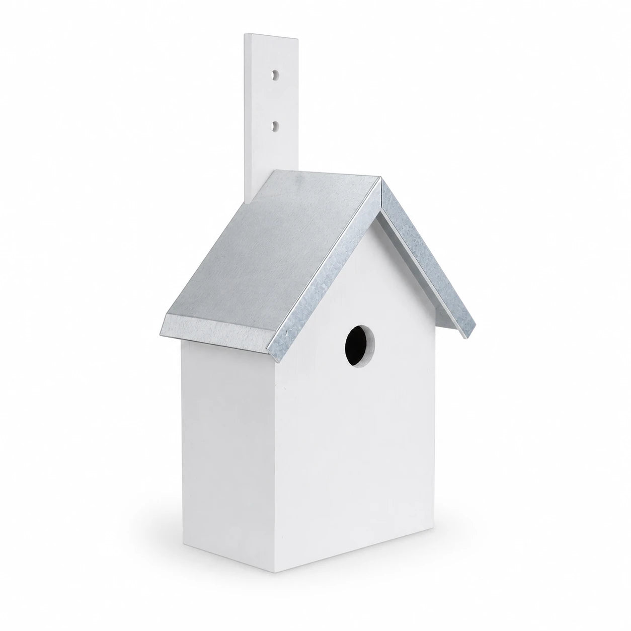 Vogelhuisje wit met zinken dak dubbel slope — foto 3