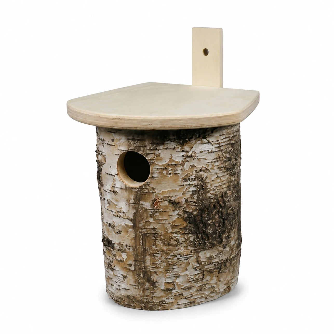 Vogelhuisje van berk bruin formaat 16 × 17 × 25 cm — foto 3