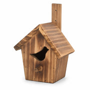 Vogelhuisje van gebrand hout met ingang breed — foto 3