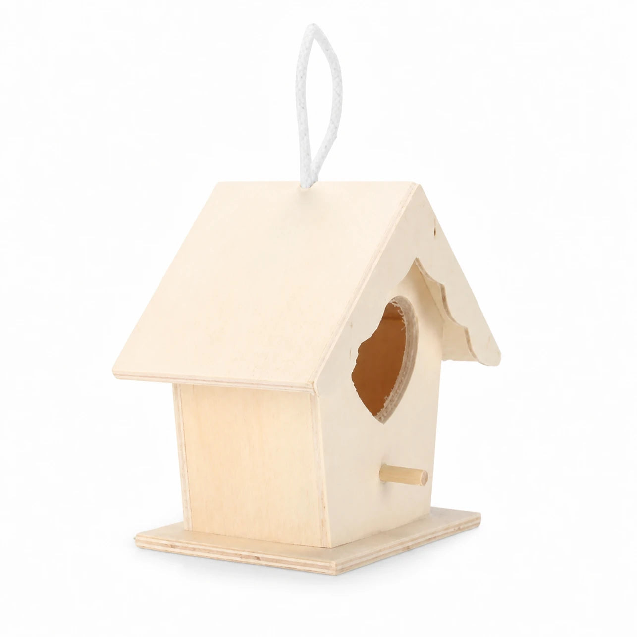 Vogelhuisje semi-open van hout met houder zij — foto 3