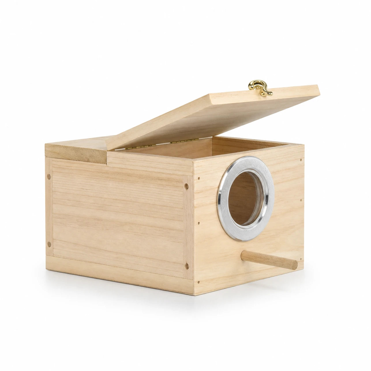 Vogelhuisje observatie van grenen beige formaat 20 × 15 × 18 cm — foto 3