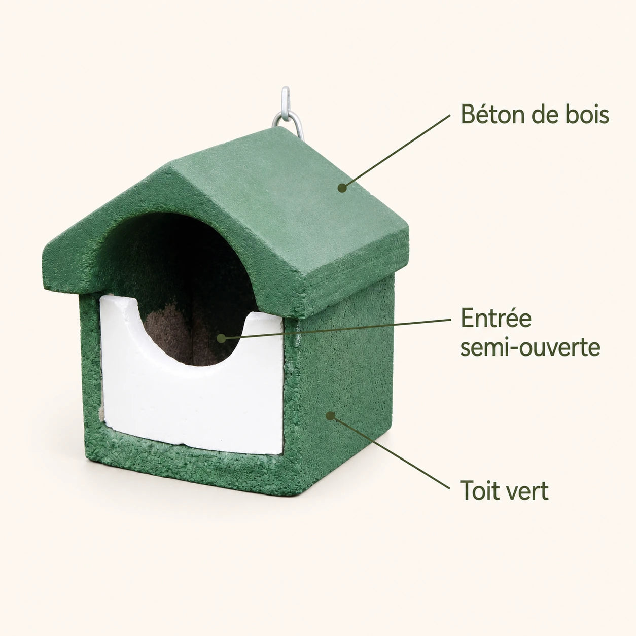 Vogelhuisje semi-open compact van houtbeton — foto 4