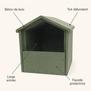 Vogelhuisje van beton met open voorkant — foto 4