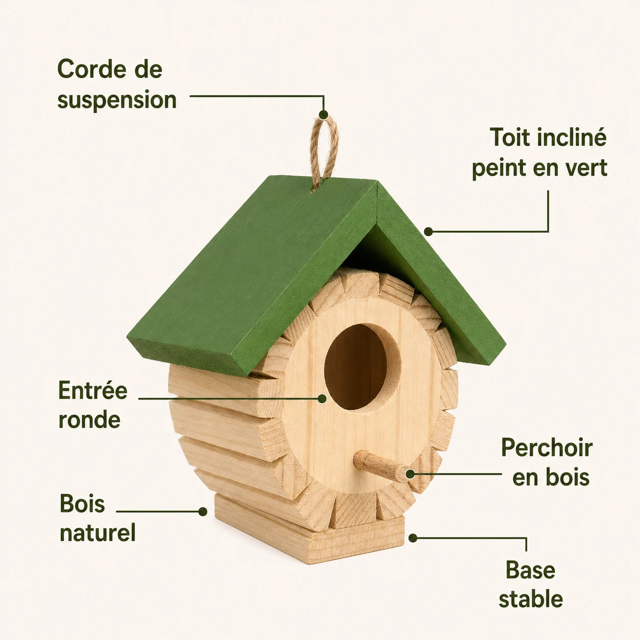 Vogelhuisje zeshoek kleurrijk — foto 3