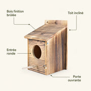 Vogelhuisje gebrand hout — foto 3