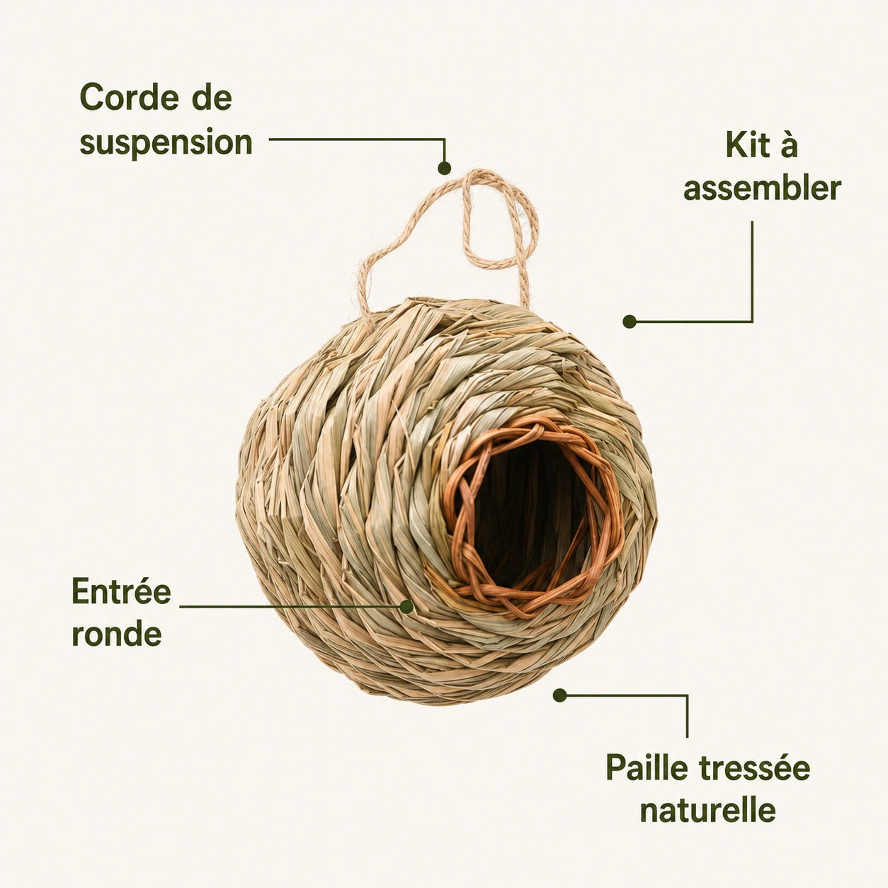 Vogelhuisje bol gevlochten — foto 3