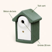 Vogelhuisje groen van houtbeton 28 mm — foto 4