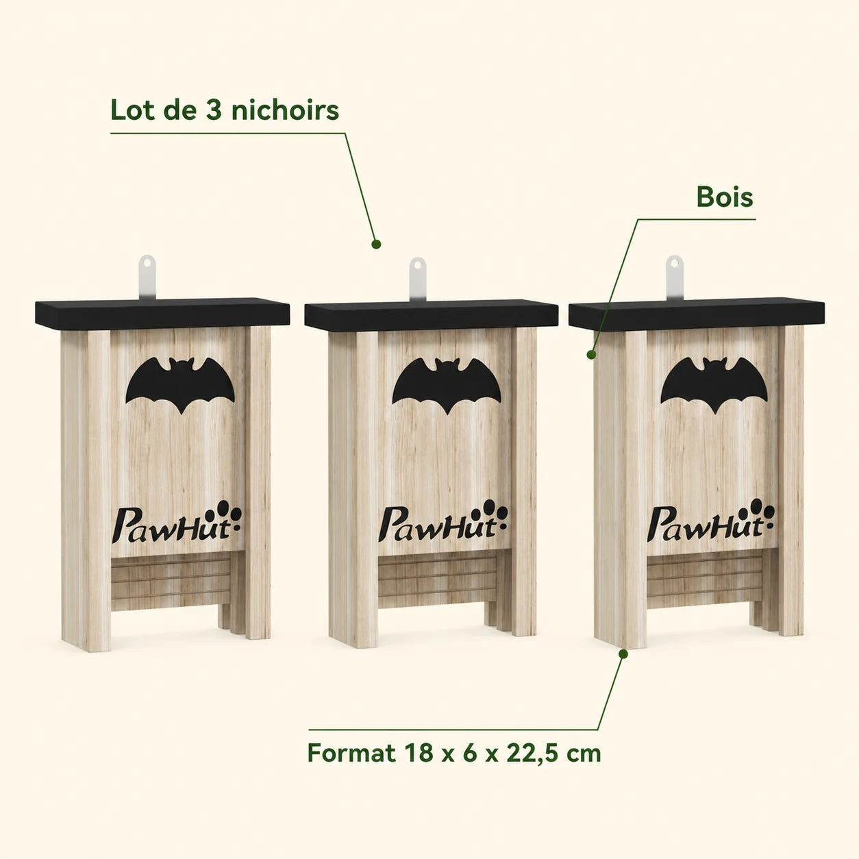Set van 3 vogelhuisjes met bats — foto 4