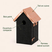 Vogelhuisje zwart compact met dak koper — foto 4