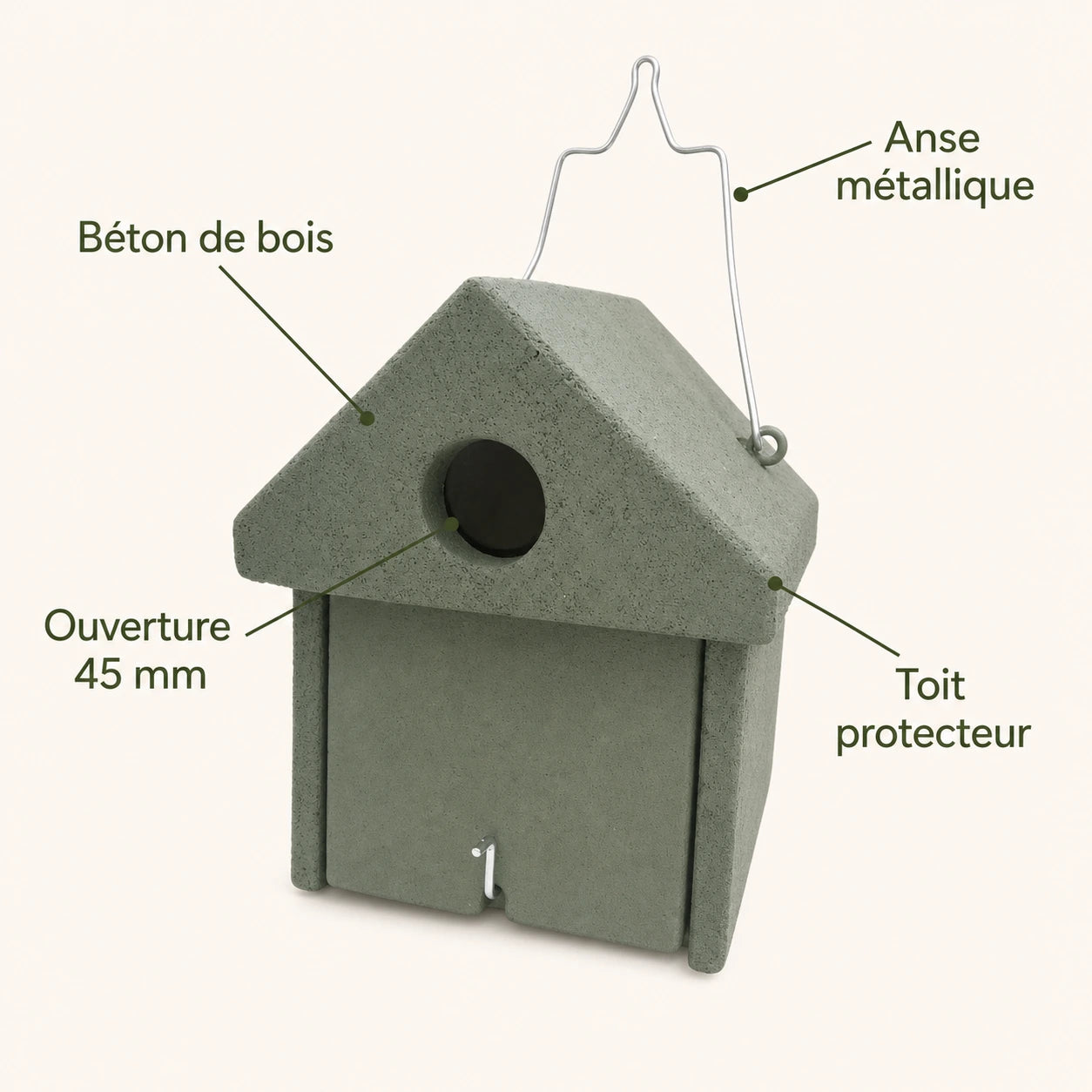 Vogelhuisje groen ingang 45 mm — foto 4