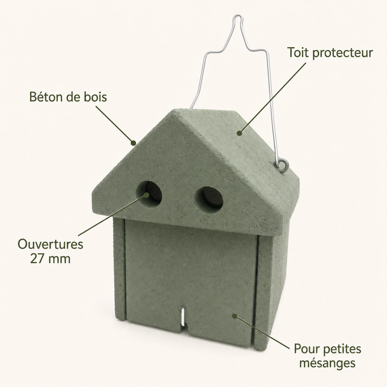 Vogelhuisje beton 27 mm — foto 4