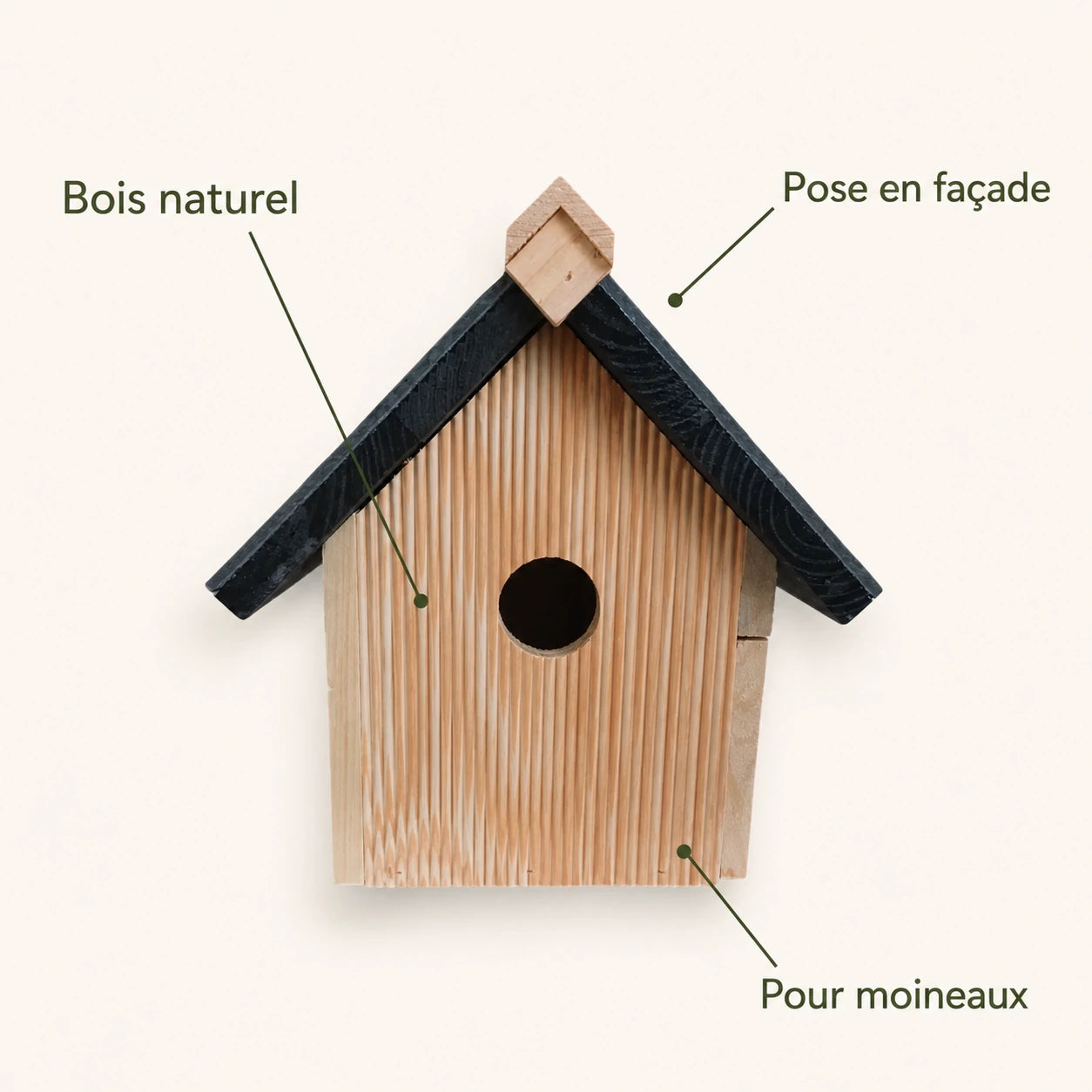 Vogelhuisje wand-mounted van hout natuurlijk — foto 4