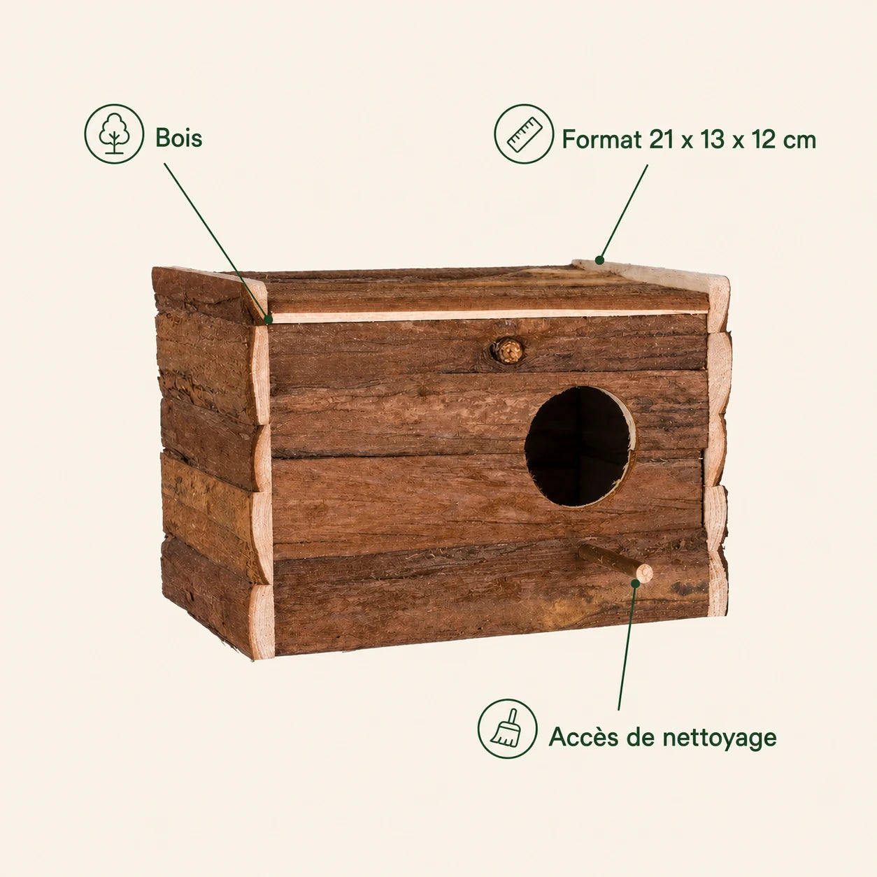 Houten vogelhuisje van schors — foto 4
