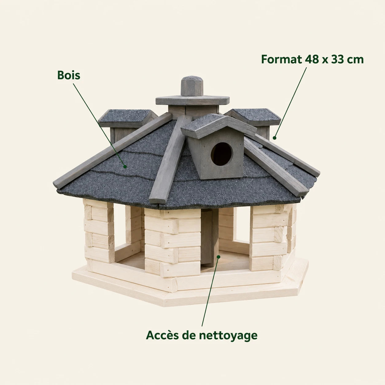 Vogelhuisje XXL van hout van vuren — foto 4