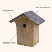 Vogelhuisje van leisteen ingang 28 mm — foto 4
