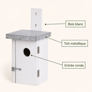 Vogelhuisje wit compact met dak plat 30 mm — foto 4
