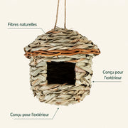 Vogelhuisje gevlochten van gras van riet — foto 4