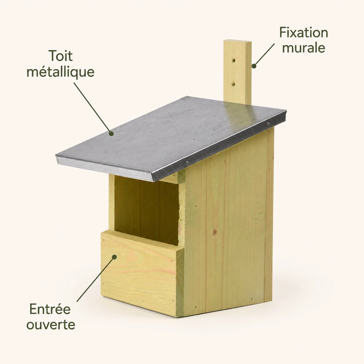 Vogelhuisje met dak metaal — foto 4