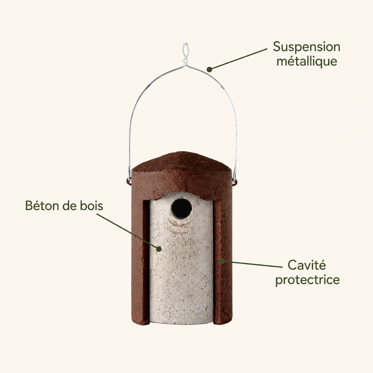 Vogelhuisje rond van houtbeton — foto 4