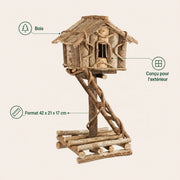 Vogelhuisje decoratief van hout non behandeld — foto 4