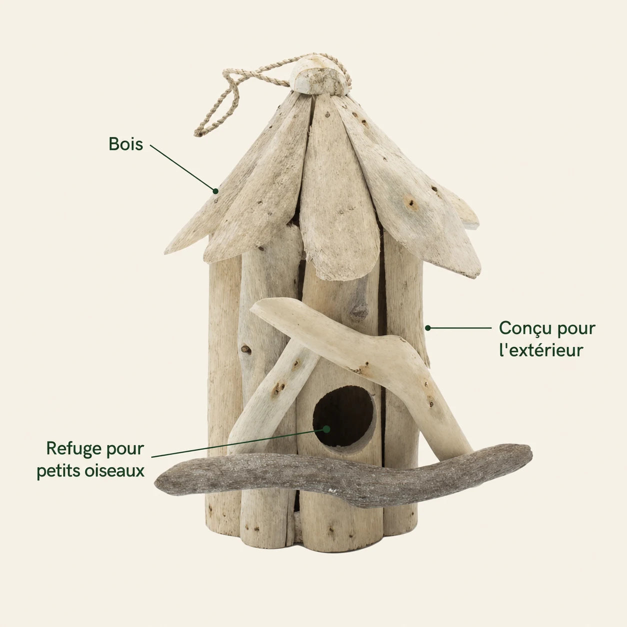 Klein vogelhuisje van drijfhout — foto 4