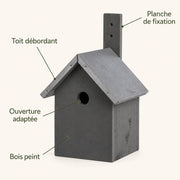 Vogelhuisje grijs met zinken dak dubbel slope — foto 4