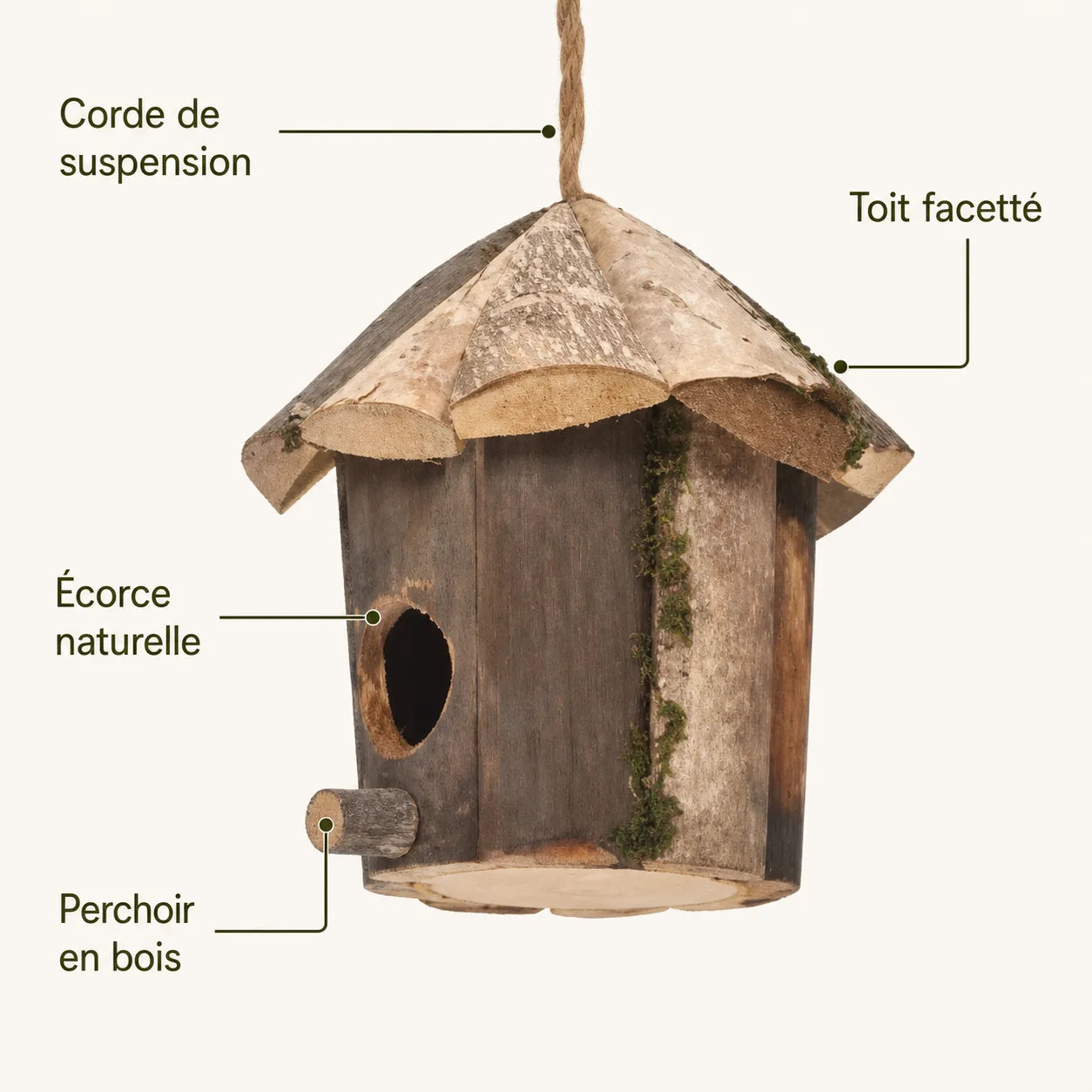 Vogelhuisje schors rustiek — foto 3