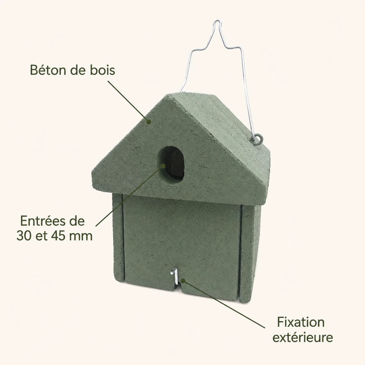 Vogelhuisje van beton met ingang verstelbaar — foto 4