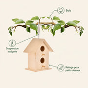 Hangend vogelhuisje decoratief van hout — foto 4