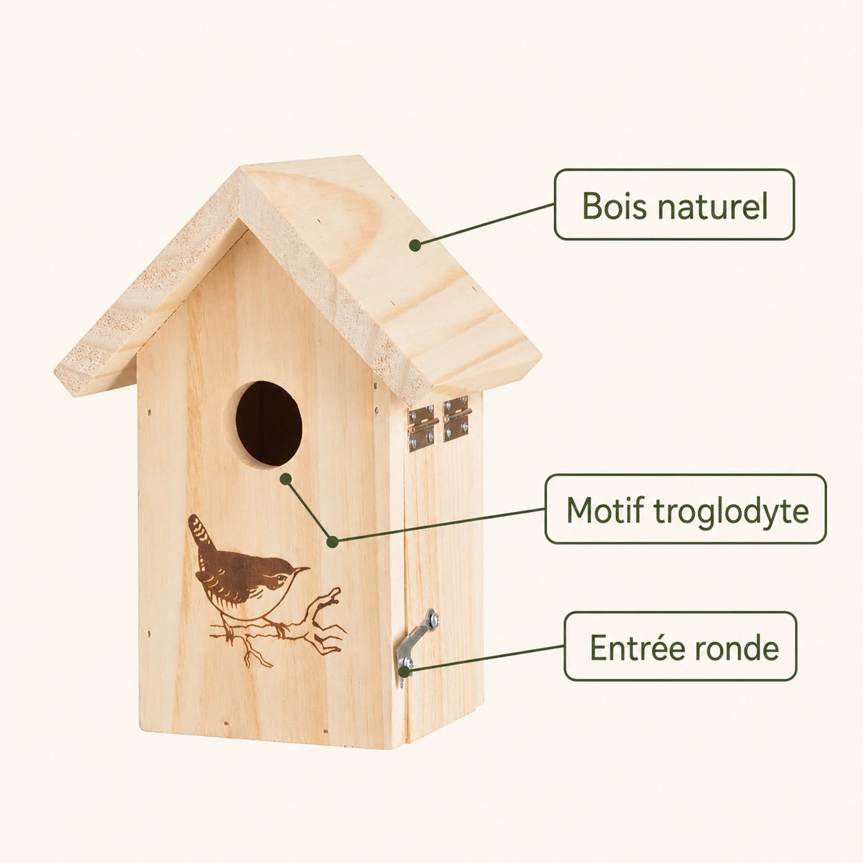 Vogelhuisje gegraveerd met ingang 30 mm — foto 4