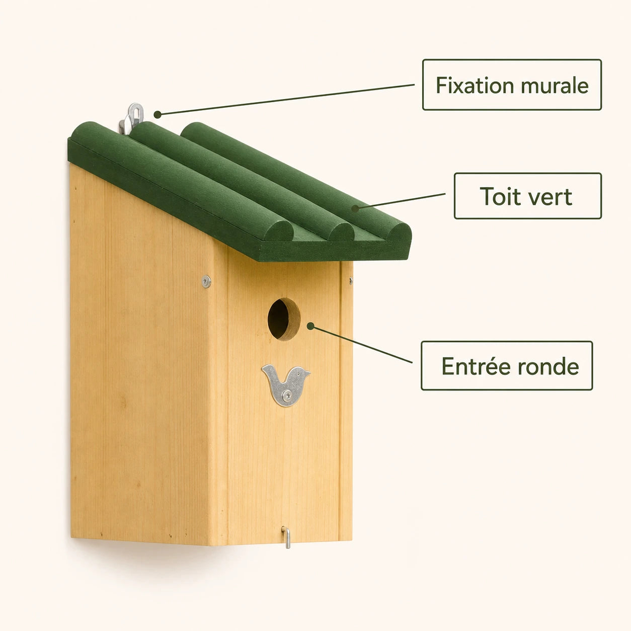 Vogelhuisje minimalistisch van hout — foto 4