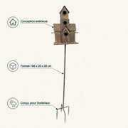 Groot vogelhuisje vogels huis met plant 166x20x28cm — foto 4